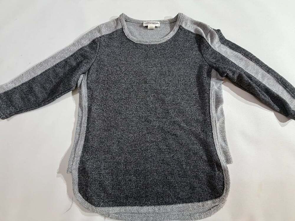 Cathy Daniels Charcoal Grey Metallic Lurex Knit Sweater L